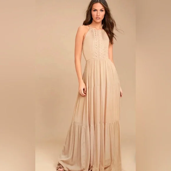 green emerald velvet dress Chantilly Tied Shoulder Maxi Dress White main image 0